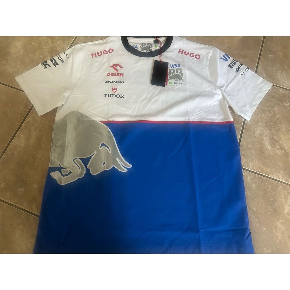 NWT Hugo Boss X Visa Formula One XL Tee Shirt  Tshirt Blue White Pirelli